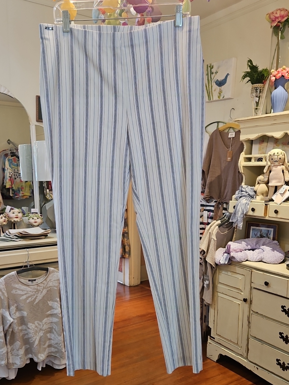 LISETTE Tag with Blue & White Striped Fabric
